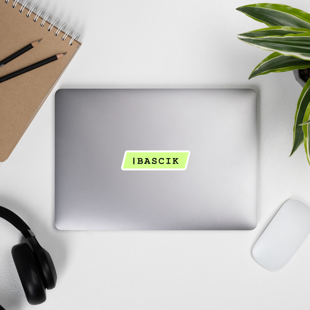 Kiss-cut Bascik Logo Sticker (3.5"x0.80")